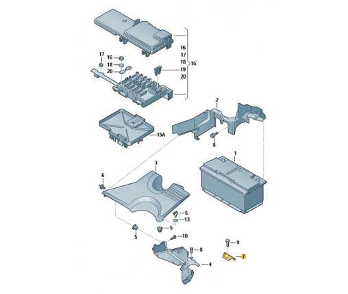 Listwa zaciskowa akumulatora (nr katalogowy: 7M3803219)
