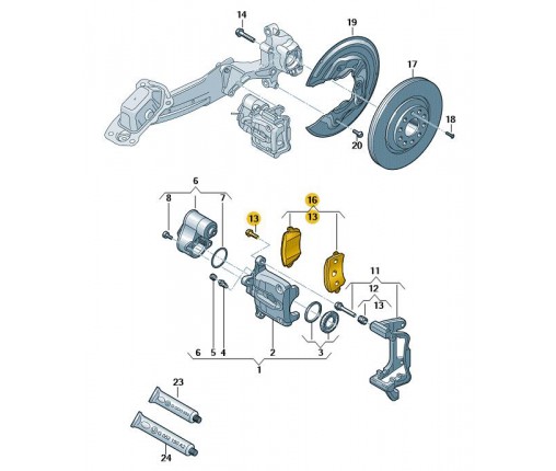 1 zest. klocków ham. do hamulców tarcz. (nr katalogowy: 7N0698451C)