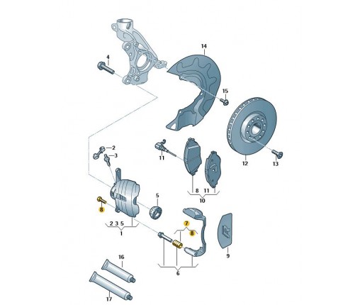 1 zest. osłon trzpieni prowadzących (nr katalogowy: 7N0698647B)