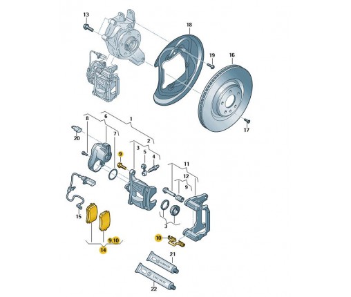 4 zest. klocków ham. do hamulców tarczow (nr katalogowy: 80A698451P)