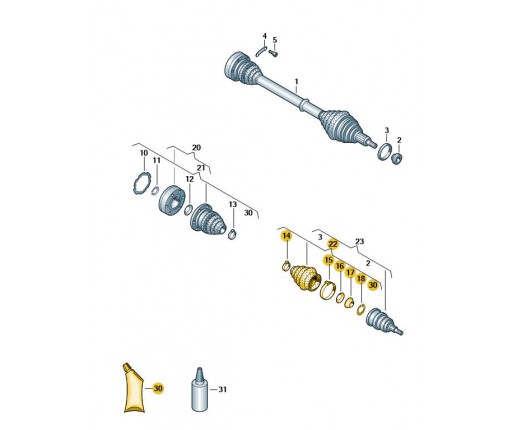 Osłona przegubu z elementami montażowymi (nr katalogowy: 81A498203)