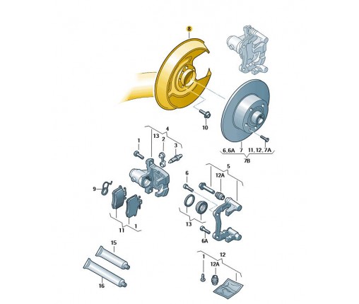 Blacha osłaniająca tarczę ham. (nr katalogowy: 8E0615612P)