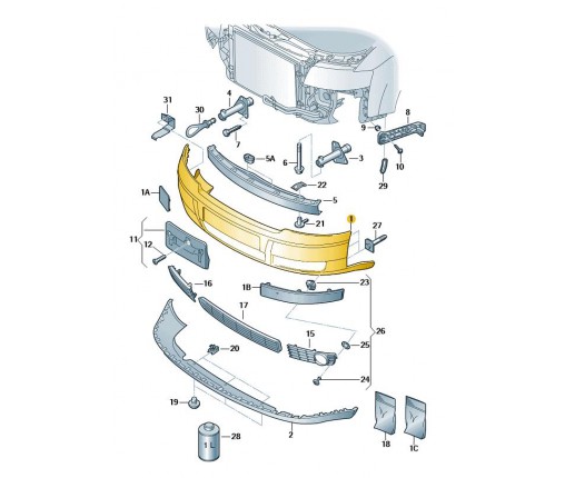 Poszycie zderzaka gruntowany (nr katalogowy: 8E0807103FGRU)