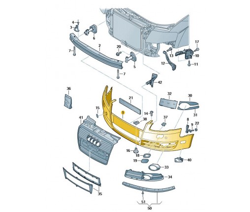 Poszycie zderzaka gruntowany (nr katalogowy: 8E0807105AGRU)