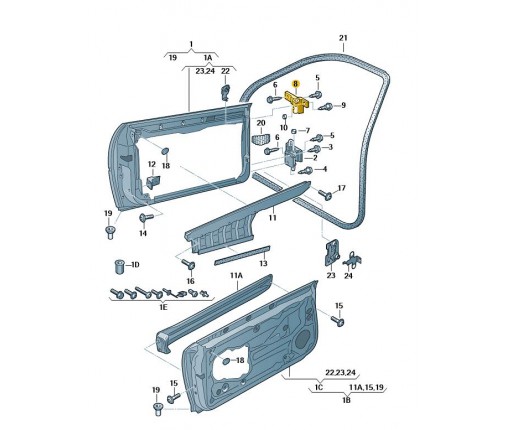 Zawias drzwiowy (nr katalogowy: 8E0831401B)