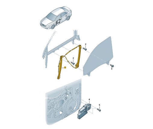 Podnośnik szyby bez silnika (nr katalogowy: 8E0837461C)