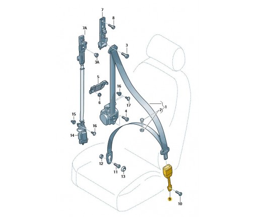 Zamek pasa bezpieczeństwa,czerń satynowa (nr katalogowy: 8E0857755G01C)