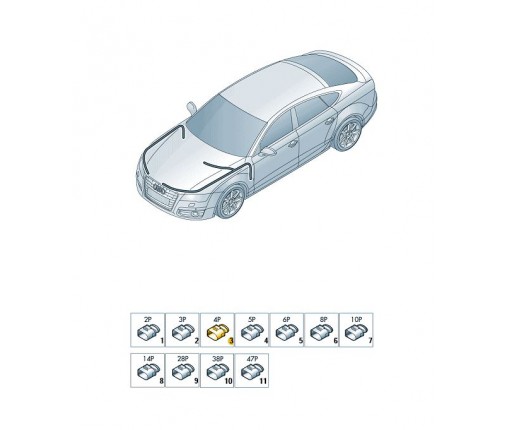 Oprawka wtyczki ze stykami płaskimi i za (nr katalogowy: 8E0971934A)