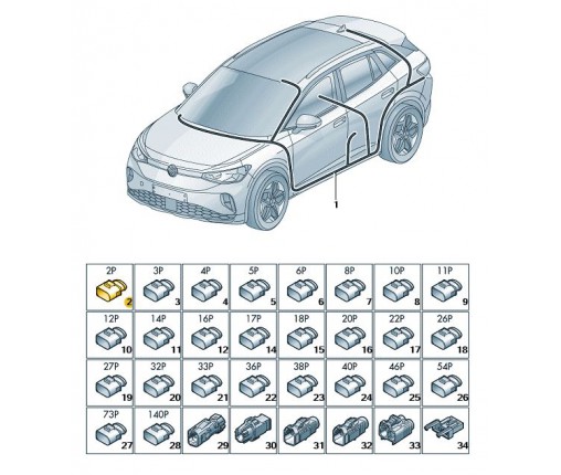 Wtyczka płaska z mechanizmem blokującym (nr katalogowy: 8E0972763)
