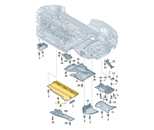 Osłona podłogi (nr katalogowy: 8K0825208F)