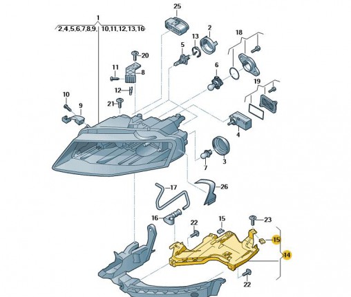Uchwyt (nr katalogowy: 8K0941454)