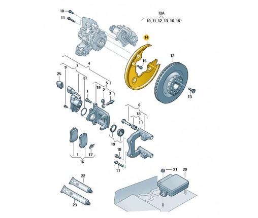 Blacha osłaniająca tarczę ham. (nr katalogowy: 8R0615612B)