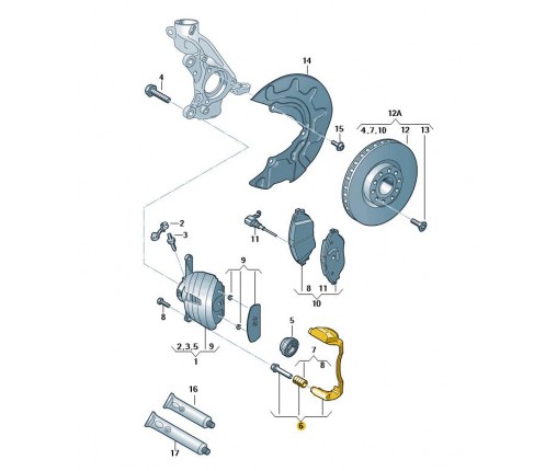 JARZMO ZACISKU Z trzpieniami prowadzacym (nr katalogowy: 8V0615125B)