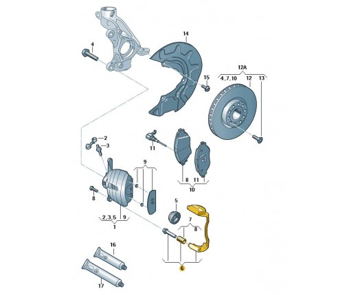 JARZMO ZACISKU Z trzpieniami prowadzacym (nr katalogowy: 8V0615126B)