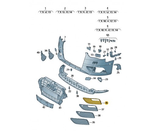 Kratka wlotu powietrza czarny satynowy/c (nr katalogowy: 8V3807681A9B9)