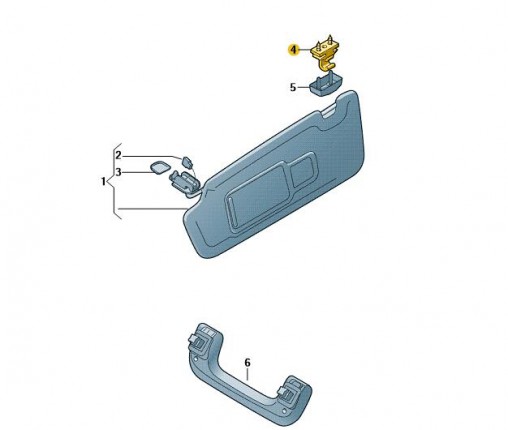 Uchwyt osłony przeciwsłonecz. szary tyta (nr katalogowy: 8W0857562ADT4)