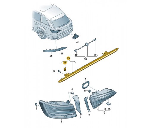 Osłona tylnego światła (nr katalogowy: 8W9945253A)