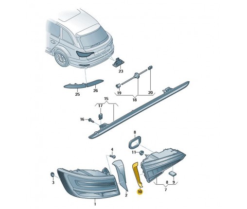 Osłona tylnego światła (nr katalogowy: 8W9945255A)
